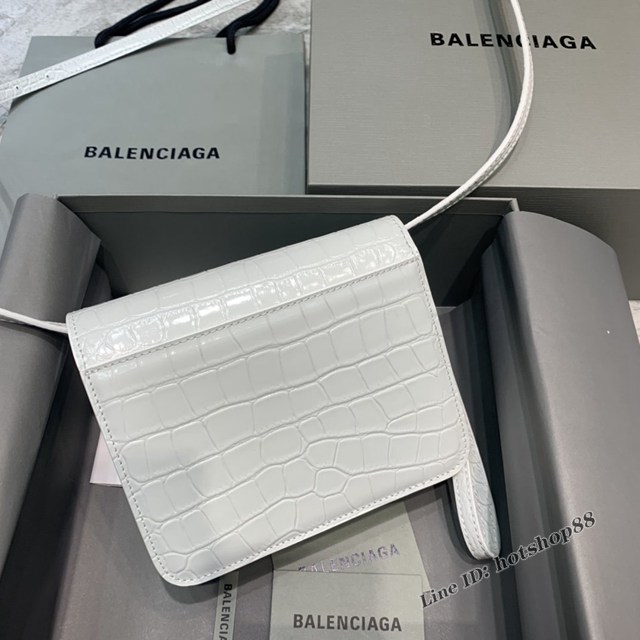 Balenciaga專櫃爆款肩背女包 巴黎世家最新鱷魚紋box單肩斜跨包 fyj1599